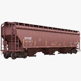 Covered Hopper Car C114 3D model